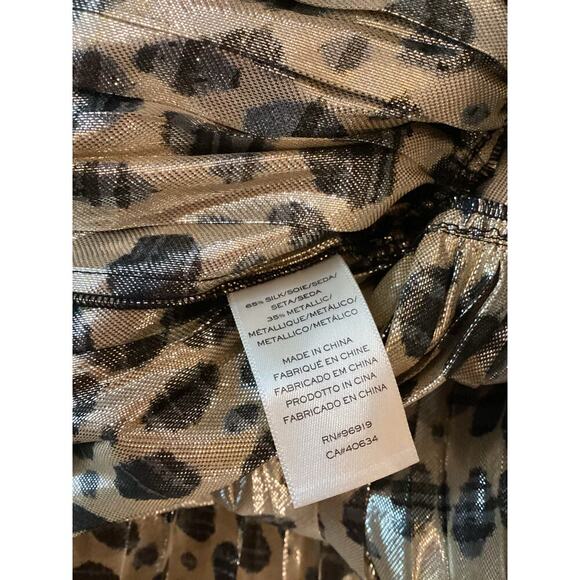 Runway MARC JACOBS Gold Black Silk Metallic Animal Print Pleated midi Dress 0 - Picture 8 of 13